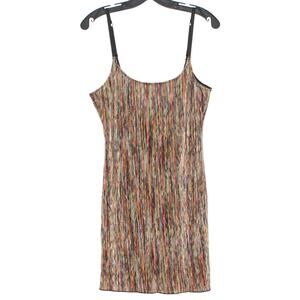 Free People Slip Dress Mini XS Spaghetti Strap Boho Festival Y2K Colorful Ribbed